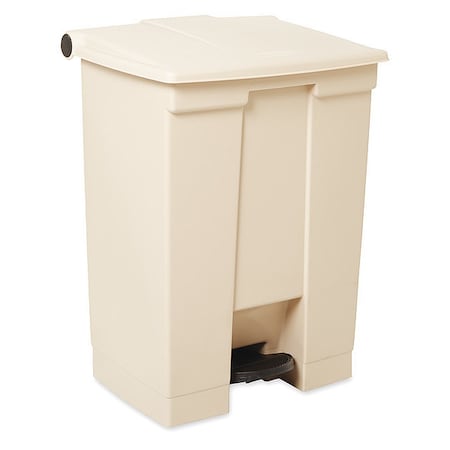 Step-On Containers 18 gal Rectangular Step-On Can, Beige, Foot Pedal, Plastic, 16 1/8 in MPN:FG614500BEIG