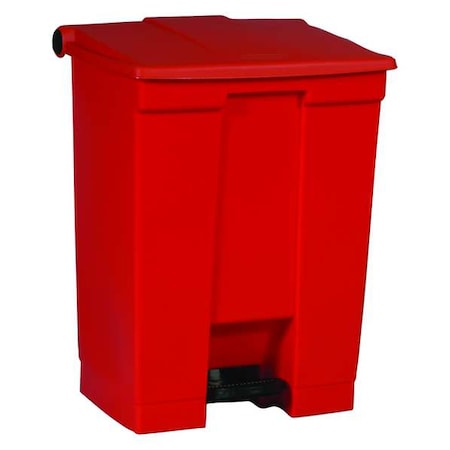 Step-On Containers 18 gal Rectangular Step-On Can, Red, Foot Pedal, Plastic, 16 1/8 in MPN:FG614500RED