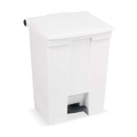 Step-On Containers 18 gal Rectangular Step-On Can, White, Foot Pedal, Plastic, 16 1/8 in MPN:FG614500WHT