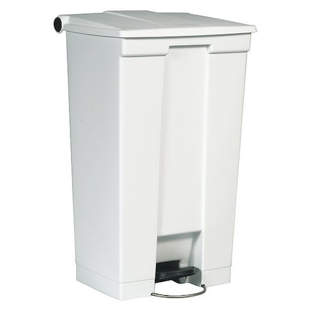 Step-On Containers 23 gal Rectangular Step-On Can, White, Foot Pedal, Plastic, 19 3/4 in MPN:FG614600WHT