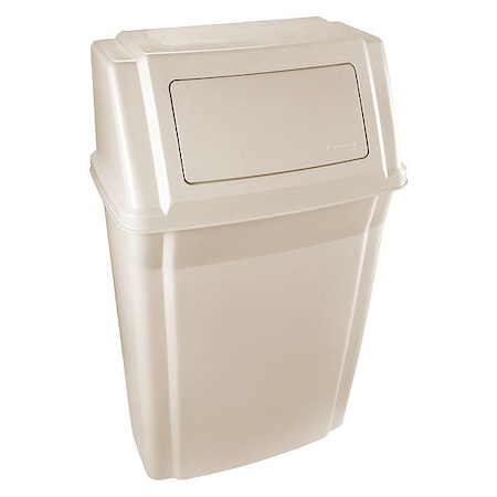 Slim Jim 15 gal Rectangular Slim-Profile Plastic Can, Beige, None, Plastic, 11 7/8 in MPN:FG782200BEIG