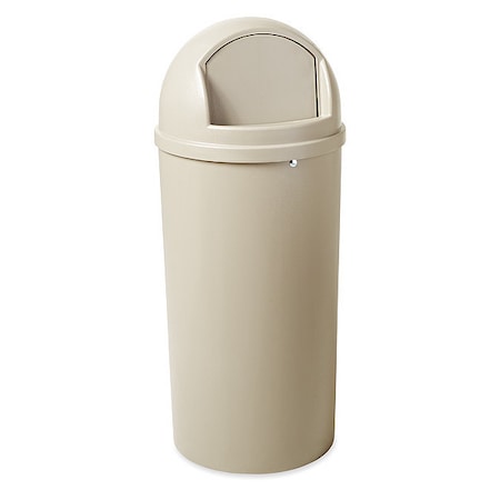 Marshal 15 gal Round Indoor Plastic Can, Beige, None, Plastic, Not Applicable MPN:FG816088BEIG