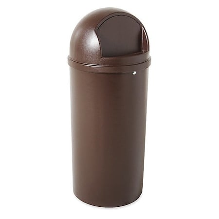 Marshal 15 gal Round Indoor Plastic Can, Brown, None, Plastic, Not Applicable MPN:FG816088BRN