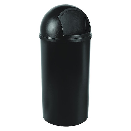 Marshal 25 gal Round Indoor Plastic Can, Black, None, Plastic, Not Applicable MPN:FG817088BLA