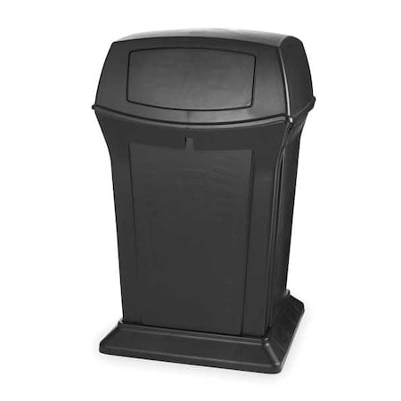Ranger® 45 gal Square Outdoor Can, Black, None, Plastic, 24 7/8 in MPN:FG917188BLA