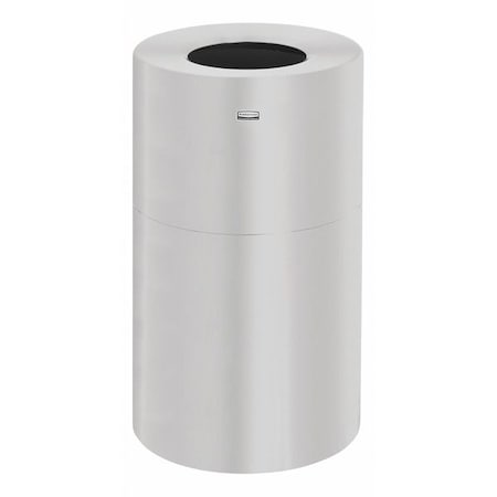 Atrium® 35 gal Round Indoor Metal Can, Satin Aluminum, None, Aluminum, Not Applicable MPN:FGAOT35SA
