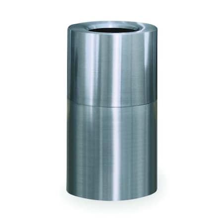 Atrium® 21 gal Round Indoor Metal Can, Satin Aluminum, None, Aluminum, Not Applicable MPN:FGAOT35SAPL