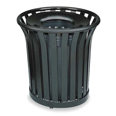 Americana Series™ 36 gal Round Outdoor Can, Black, None, Steel, Not Applicable MPN:FGMT32PLBK