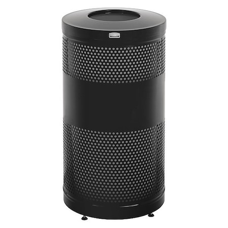 Classics 25 gal Round Outdoor Can, Black, None, Steel, Not Applicable MPN:FGS3ETBKPL