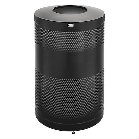Classics 51 gal Round Outdoor Can, Black, None, Steel, Not Applicable MPN:FGS55ETBKPL