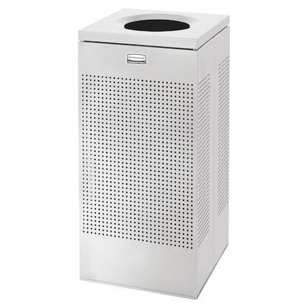SILHOUETTE 16 gal Square Indoor Metal Can, Silver Metallic, None, Steel, 14 3/4 in MPN:FGSC14EPLSM