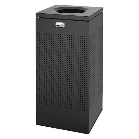 SILHOUETTE 16 gal Square Trash Can, Textured Black, None, Steel, 14 3/4 in MPN:FGSC14EPLTBK