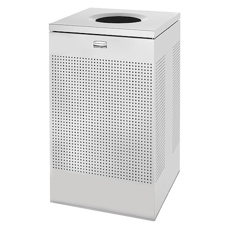 SILHOUETTE 20 gal Square Indoor Metal Can, Silver Metallic, None, Steel, 18 3/4 in MPN:FGSC18EPLSM