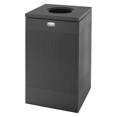 SILHOUETTE 20 gal Square Trash Can, Textured Black, None, Steel, 18 3/4 in MPN:FGSC18EPLTBK