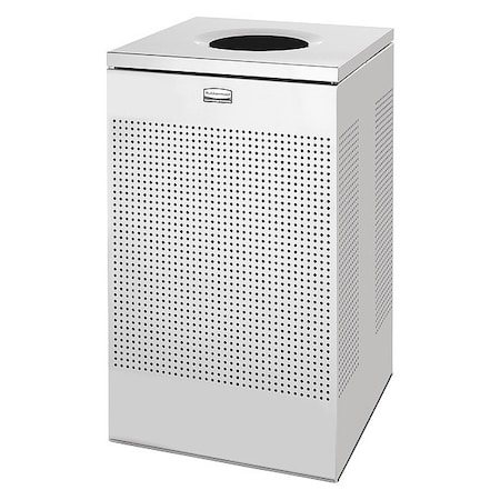 SILHOUETTE 20 gal Square Trash Can, Stainless Steel, None, Stainless Steel, 18 3/4 in MPN:FGSC18SSPL
