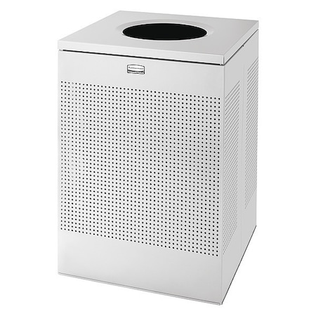 SILHOUETTE 40 gal Square Indoor Metal Can, Silver Metallic, None, Steel, 21 3/4 in MPN:FGSC22EPLSM