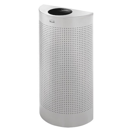 Half Rounds 12 gal Half-Round Indoor Metal Can, Silver Metallic, None, Steel, Not Applicable MPN:FGSH12EPLSM
