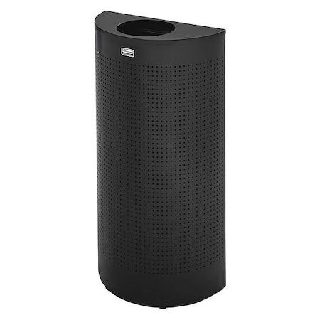 Half Rounds 12 gal Half-Round Indoor Metal Can, Textured Black, None, Steel, Not Applicable MPN:FGSH12EPLTBK