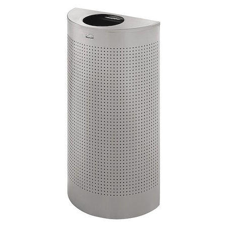 Half Rounds 12 gal Half-Round Indoor Metal Can, Stainless Steel, None, Stainless Steel MPN:FGSH12SSPL