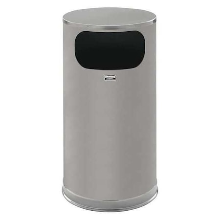 Metallic 12 gal Round Indoor Metal Can, Stainless Steel, None, Steel, Not Applicable MPN:FGSO16SSSGL