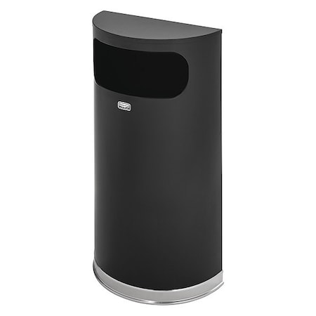 Half Round 9 gal Half-Round Indoor Metal Can, Black, None, Steel, Not Applicable MPN:FGSO820PLBK