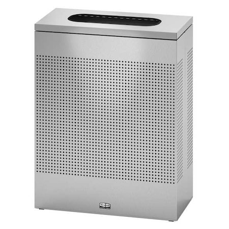 SILHOUETTE 22-1/2 gal Rectangular Indoor Metal Can, Stainless Steel, None, Stainless Steel MPN:FGSR18SSPL