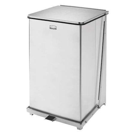 Defenders® 25 gal Square Step-On Can, Stainless Steel, Foot Pedal, Steel, 12 1/2 in MPN:FGST40SSPL