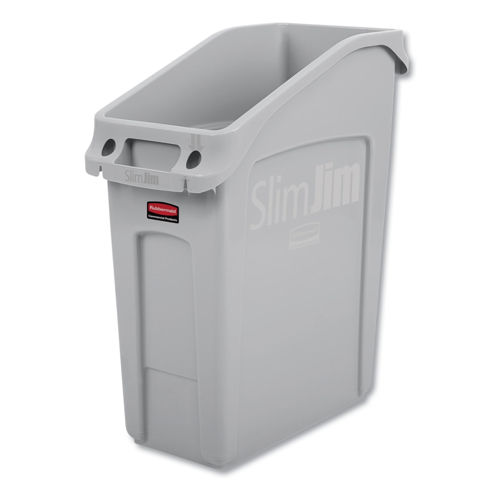 Rubbermaid Commercial Slim Jim Under-Counter Container, 13 gal, Polyethylene, Gray MPN:2026695