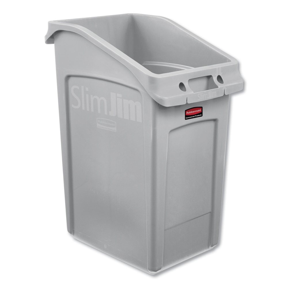 Rubbermaid Commercial Slim Jim Under-Counter Container, 23 gal, Polyethylene, Gray MPN:2026721