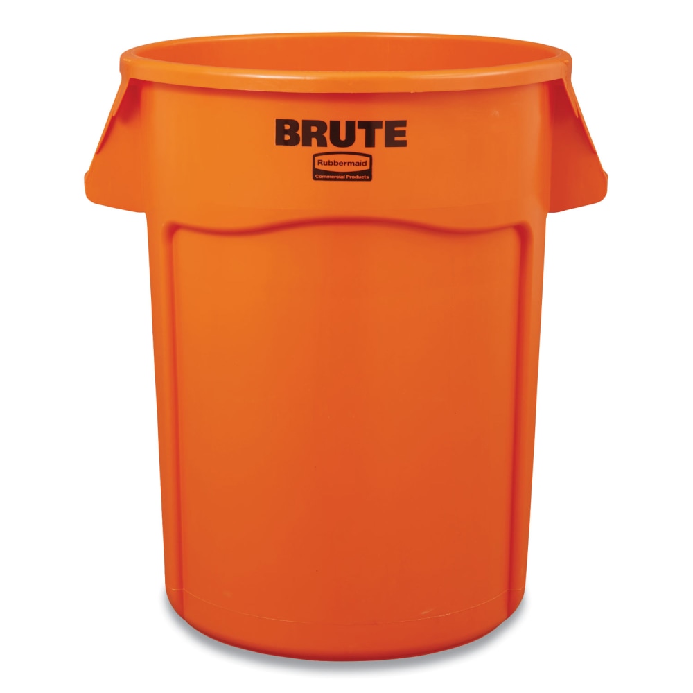 Rubbermaid Commercial Brute Round Container, 44 gal, Plastic, Orange MPN:2119307