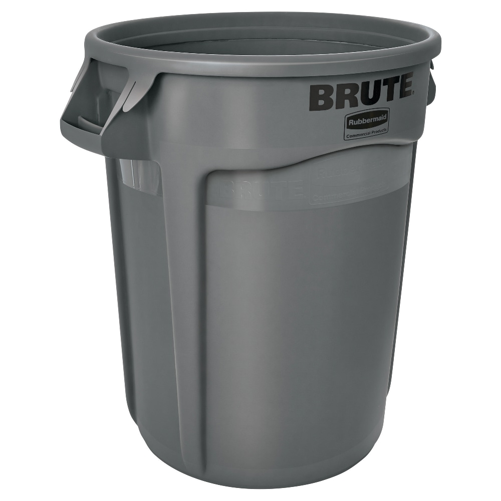 Rubbermaid Round Brute Container, 32 Gallons, Gray MPN:FG263200GRAY