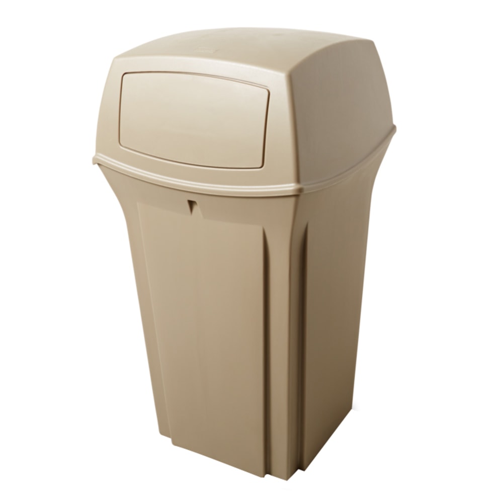Rubbermaid Commercial Ranger Waste Container - Hinged Lid - 45 gal Capacity - - FG917188BEIG MPN:FG917188 BEIG
