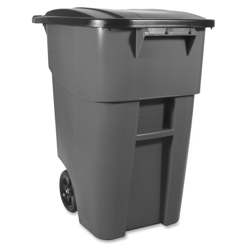 Rubbermaid Brute Big Wheel Container, 50 Gallons, Gray MPN:FG9W2700GRAY