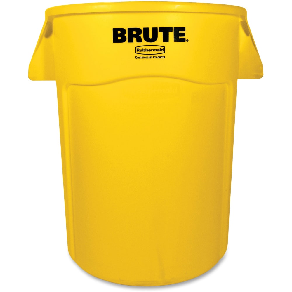 Rubbermaid Commercial Brute 44-Gallon Vented Utility Containers, 44 Gallons, Yellow, Carton Of 4 MPN:RCP264360YLCT