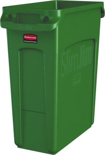 Trash Can: 16 gal, Rectangle, Green MPN:1955960