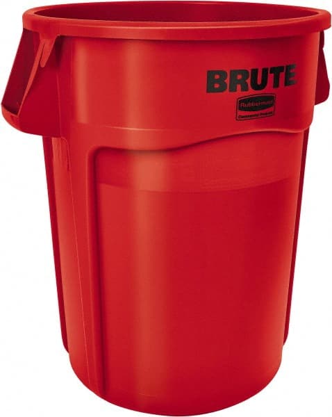 Trash Can: 32 gal, Round, Red MPN:fg263200red