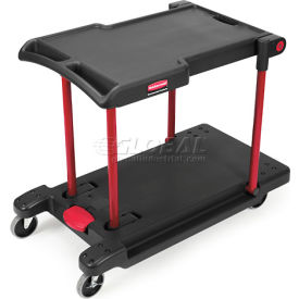 Rubbermaid® Plastic Convertible Utility Cart 2 Shelf 45-1/4