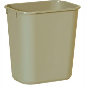 Rubbermaid® Soft Molded Plastic Small Wastebasket 3.5 Gallon Capacity Tan FG295500BEIG