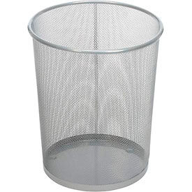 Rubbermaid® Round Steel Wire Mesh Wastebasket Silver 5 Gal. FGWMB20SLV FGWMB20SLV