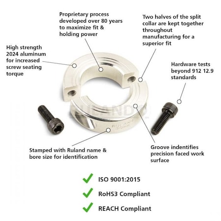 Shaft Collar, Alloy Steel, -40 Degrees F, Bright MPN:MSP-55-A