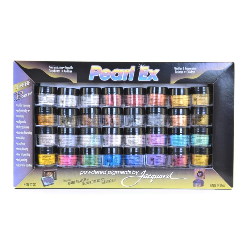 Jacquard Pearl Ex Powdered Pigments, Assorted, Set Of 32 MPN:JAC0632