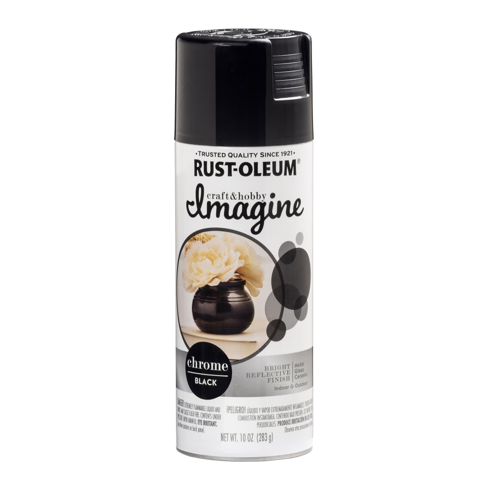 Rust-Oleum Imagine Craft and Hobby Glitter Chrome Spray Paint, 10 Oz, Black, Pack Of 4 Cans MPN:353333