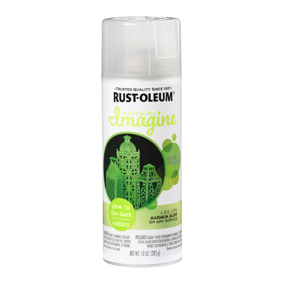 Rust-Oleum Imagine Craft and Hobby Spray Paint, 10 Oz, Glow in the Dark Green, Pack Of 4 Cans MPN:353725
