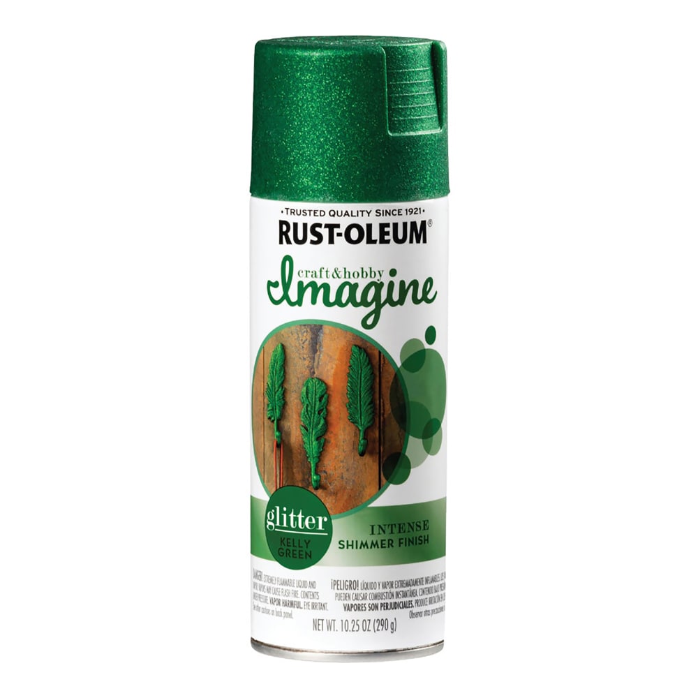 Rust-Oleum Imagine Craft and Hobby Glitter Spray Paint, 10.25 Oz, Kelly Green, Pack Of 4 Cans MPN:354070