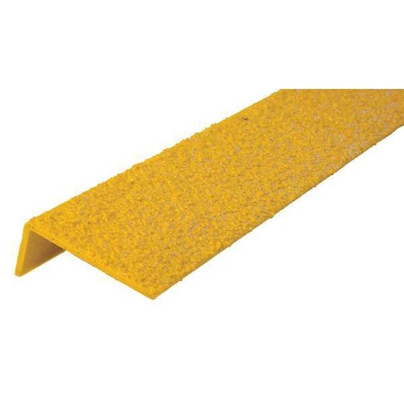 Anti-Slip Stair Nosing Fiberglass Reinforced Plastic Medium Grit Size, Yellow, 32 in W x MPN:292482