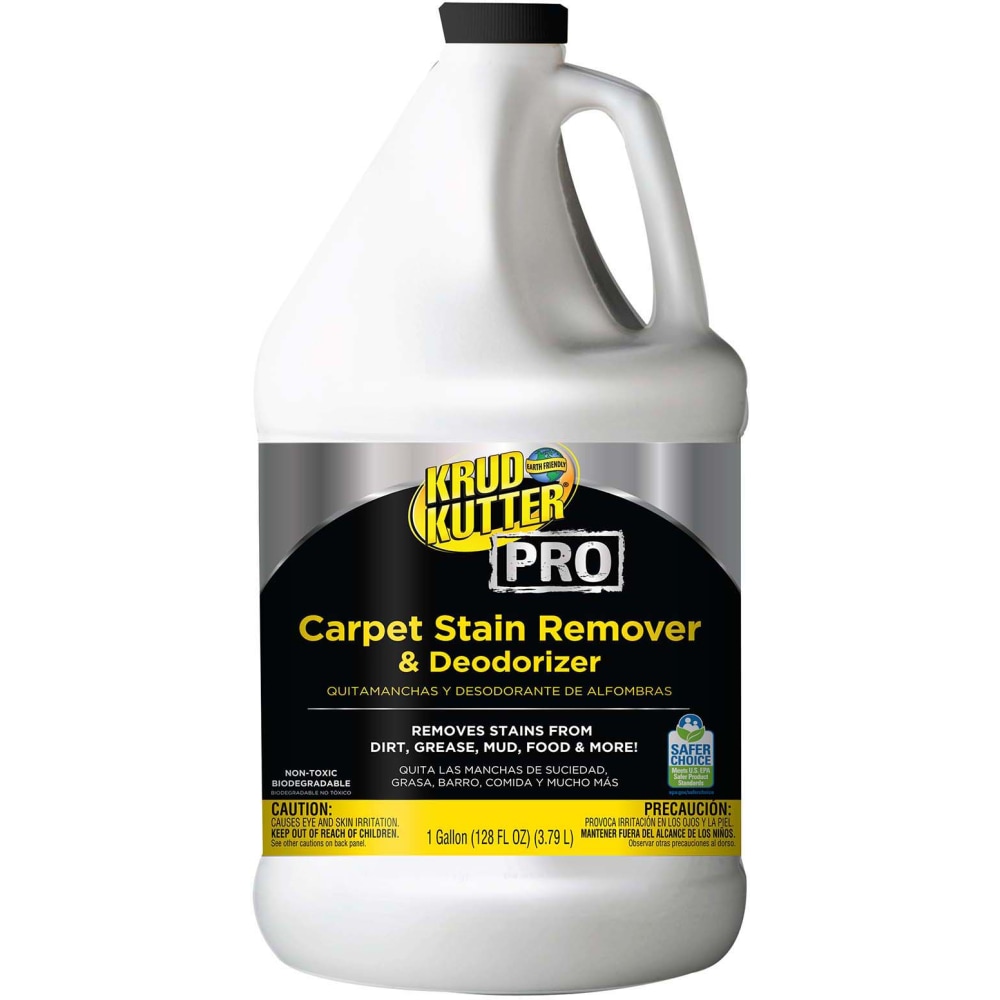 Krud Kutter Pro Carpet Stain Remover Plus Deodorizer, 1 Gallon, White, Pack Of 4 Containers MPN:352253