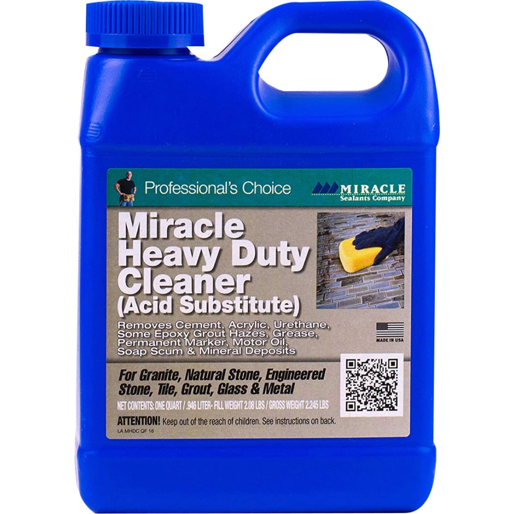 Miracle Sealants Heavy-Duty Acid Substitute Cleaner, 1 Quart, Case Of 6 Bottles MPN:MHDCQT6