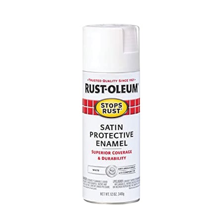 Stops Rust Satin Spray Paint White 12 Oz MPN:7791830