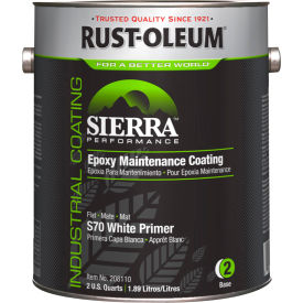 Rust-Oleum® S70 Water-Based Epoxy Acrylic Primer 1 Gallon Can Flat White Pastel 208110 - Pkg Qty 2