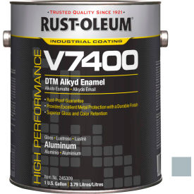 Rust-Oleum V7400 Series 340 VOC DTM Alkyd Enamel Aluminum Gallon Can - 245309 245309 - Pkg Qty 2
